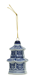 Creative Coop Stoneware Ginger Jar Ornament, Blue &amp; White, 6 Styles