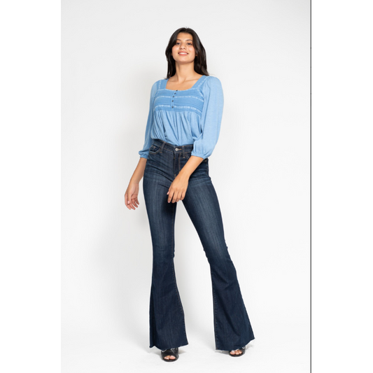 Judy Blue High Waisted Raw Hem Flare