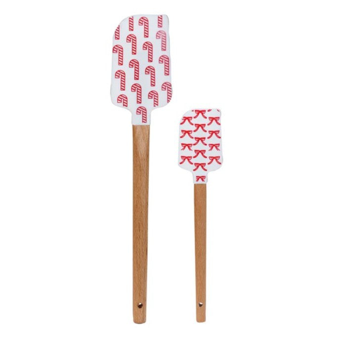 Silicone &amp; Wood Spatulas w/ Holiday Pattern, 6 Styles