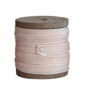 10 Yard Velvet Ribbon on Wood Spool, 3 Colors