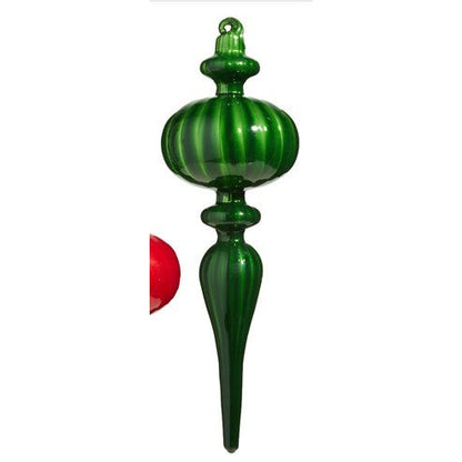 9.75" Blown Glass Finial Ornament