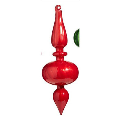 9.75" Blown Glass Finial Ornament