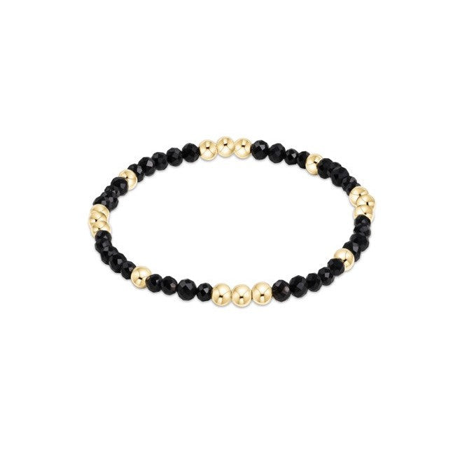 Worthy Pattern 3mm Bead Bracelet - Faceted Onyx