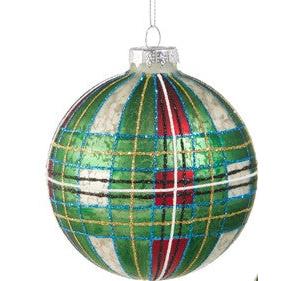 4" Green Tartan Plaid Ornament