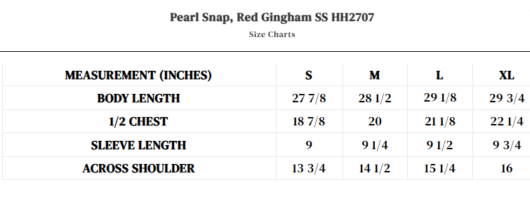 Howdy Hanny Pearl Snap Red Gingham