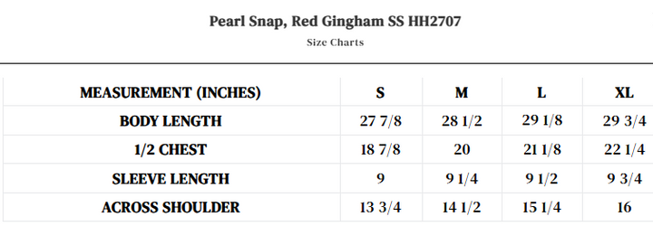Howdy Hanny Pearl Snap Red Gingham
