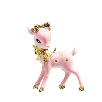 RAZ 3" Pink Retro Deer Ornament
