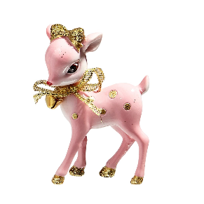 RAZ 3" Pink Retro Deer Ornament
