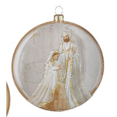 RAZ 5" Holy Family and Angel Disc Ornament