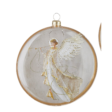 RAZ 5" Holy Family and Angel Disc Ornament