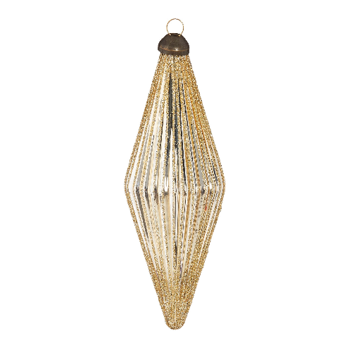 RAZ 5.5" Glittered Diamond Ribbed Ornament
