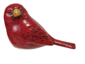 Creative Coop Hand-Painted Ceramic Red and Yellow Bird