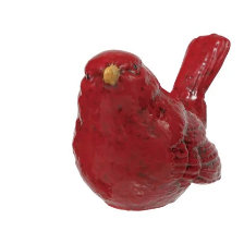 Creative Coop Hand-Painted Ceramic Red and Yellow Bird