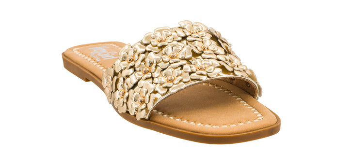 Corkys Spring Fever Floral Slide - Gold Metallic