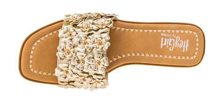 Corkys Spring Fever Floral Slide - Gold Metallic