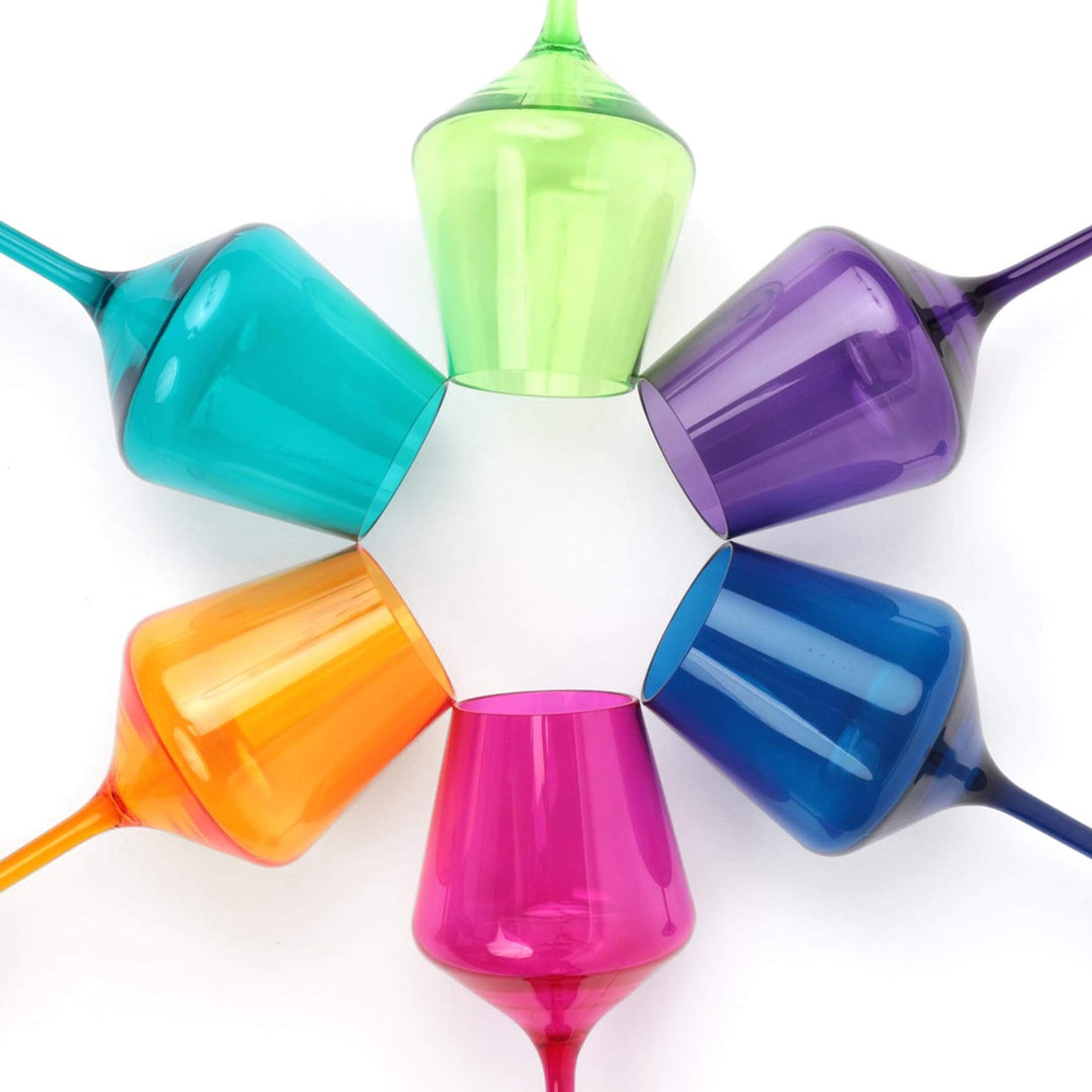 Pop Design Unbreakable Acrylic Stemmed Wine Glasses - Jewel