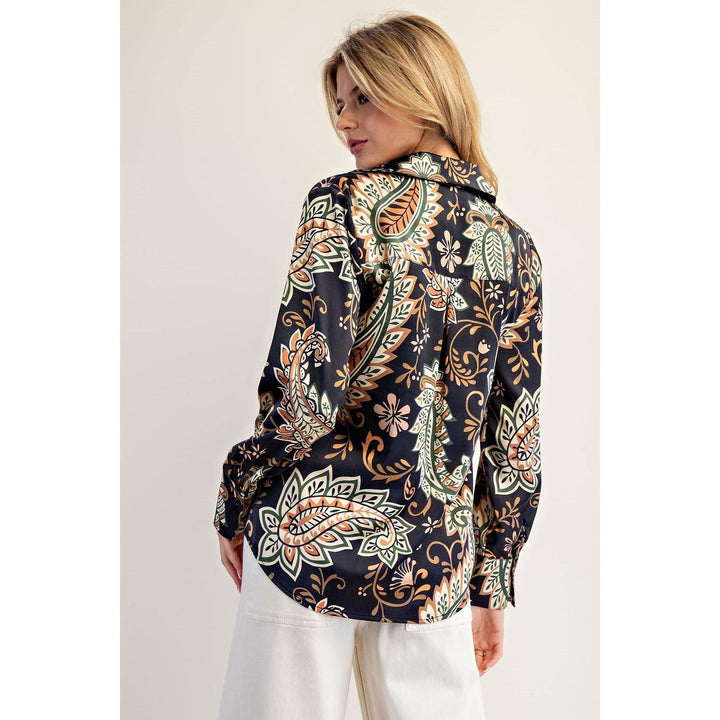 Bloom  Silky Button Down Blouse