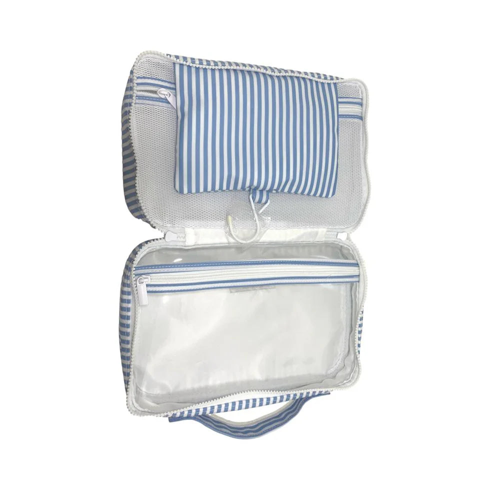 TRVL Design Bundle Up2 Hanging Toiletry Bag - Pimlico Stripe Chambray