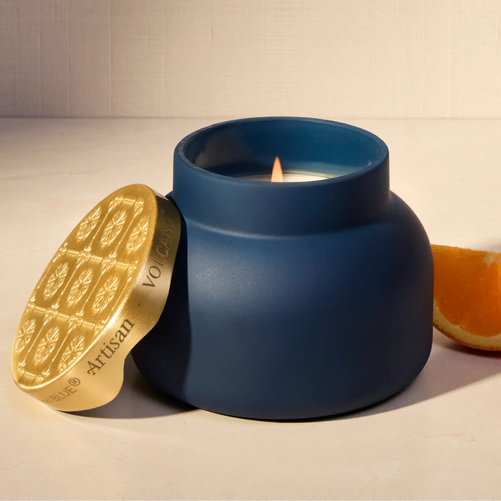 Capri Blue Volcano Terrazza Velluto Signature Candle - Tinted, Lifestyle Shot | Bella Gifts from the Heart