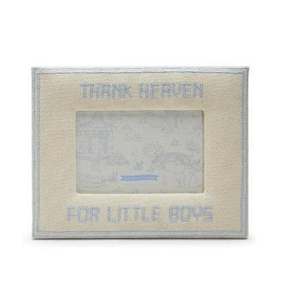 Thank Heaven 4" x 6" Embroidered Photo Frame Assorted 2 Designs: Boy and Girl - Cotton/MDF/Glass