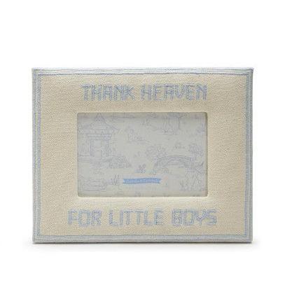 Thank Heaven 4" x 6" Embroidered Photo Frame Assorted 2 Designs: Boy and Girl - Cotton/MDF/Glass