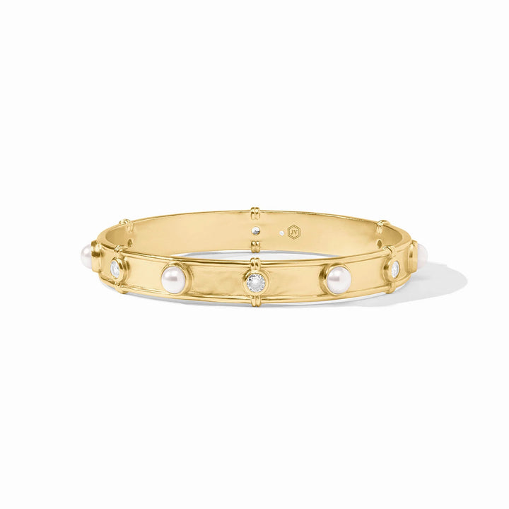 Julie Vos Tribeca Bangle - 24K Gold &amp; Shell Pearl
