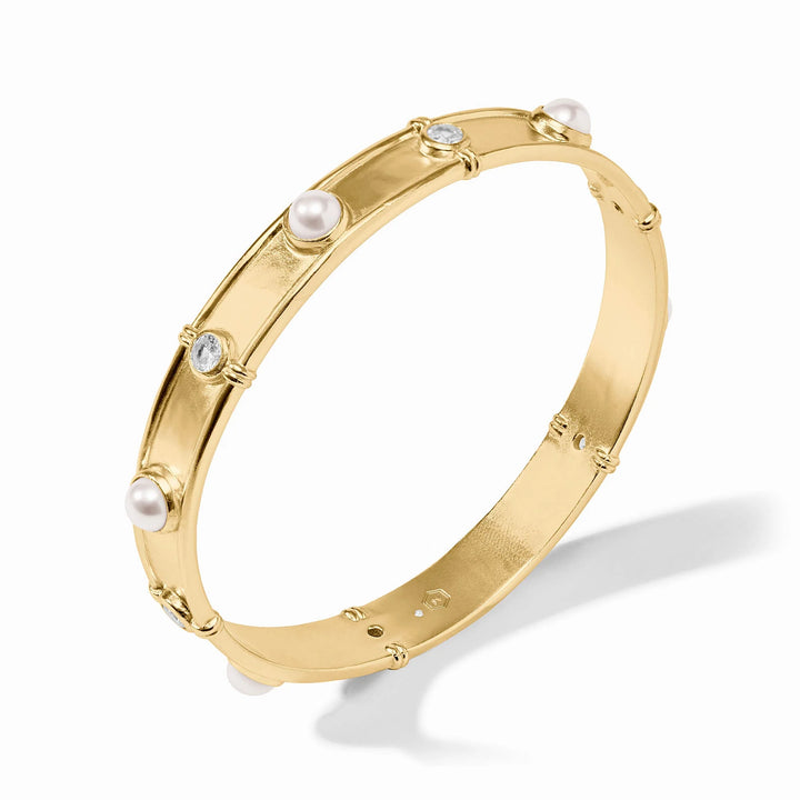 Julie Vos Tribeca Bangle - 24K Gold &amp; Shell Pearl
