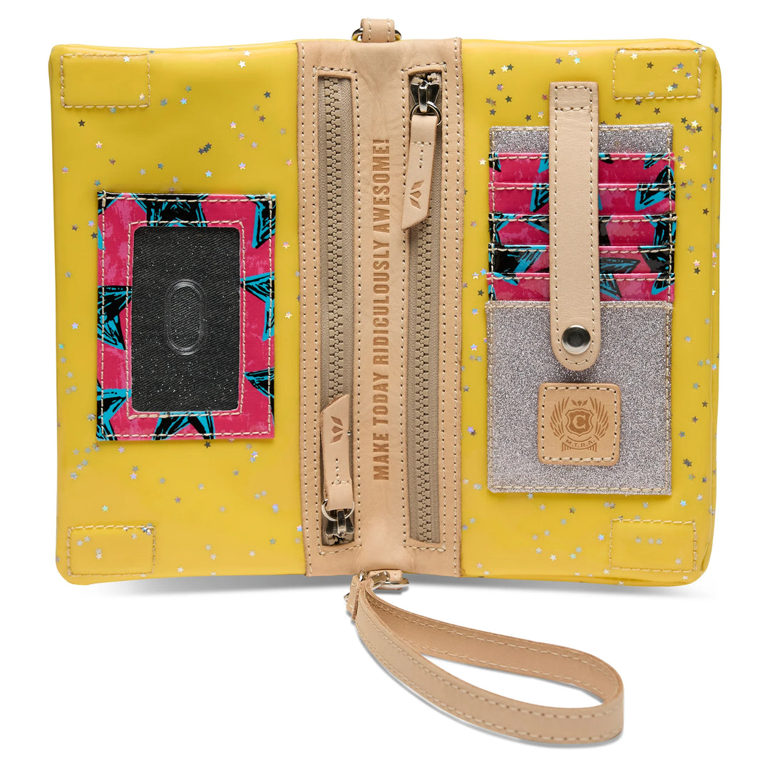 Consuela Harlow Uptown Crossbody - Yellow Glitter &amp; Iridescent Stars Bag