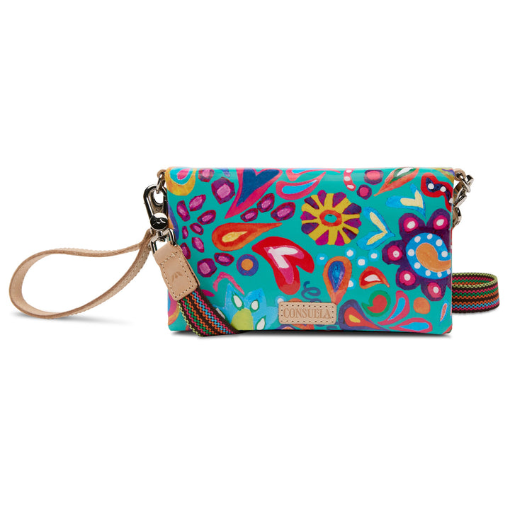 Consuela Tasha Uptown Crossbody bag featuring a colorful floral ConsuelaCloth exterior.