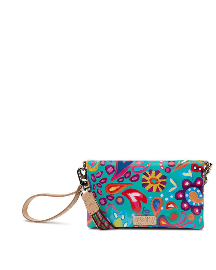 Consuela Tasha Uptown Crossbody bag featuring a colorful floral ConsuelaCloth exterior.