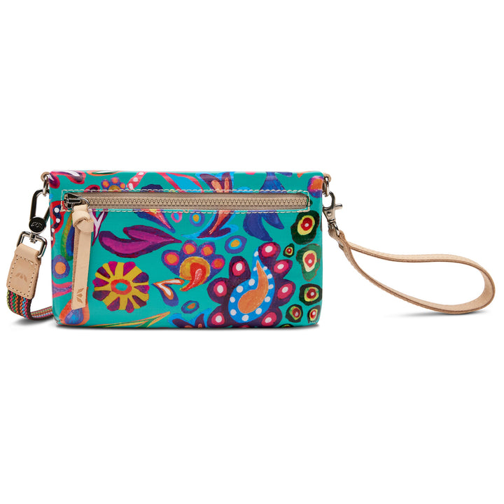 Consuela Tasha Uptown Crossbody bag featuring a colorful floral ConsuelaCloth exterior.