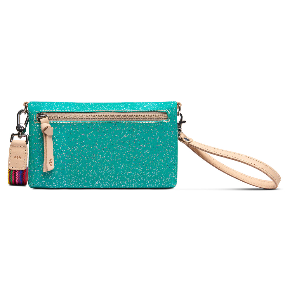 Consuela Shay Uptown Crossbody showing interior and textured turquoise finish