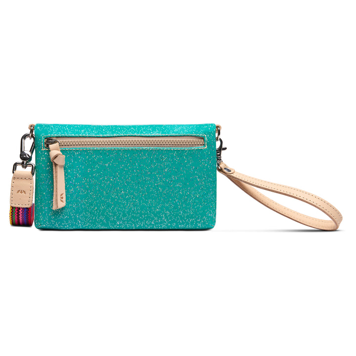 Consuela Shay Uptown Crossbody showing interior and textured turquoise finish