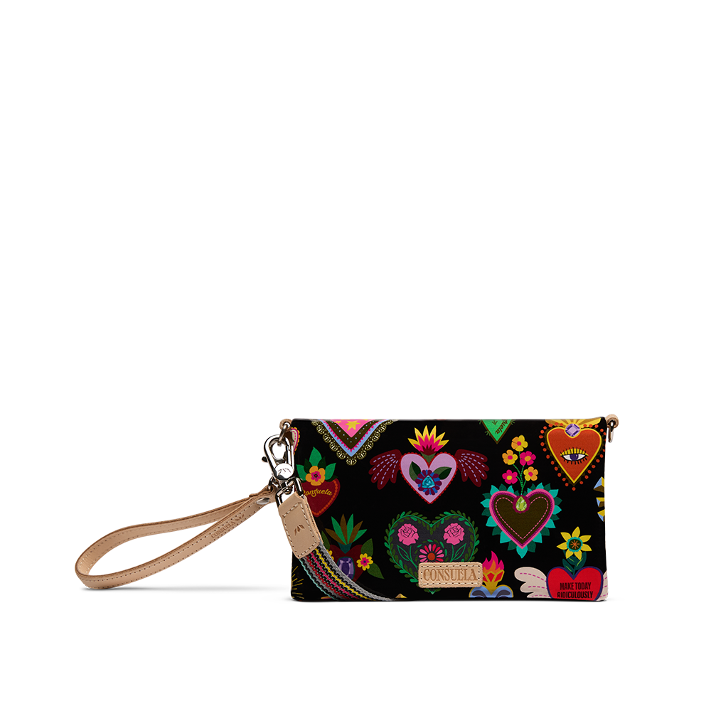 Consuela Vida Uptown Crossbody bag in heart and floral print, front view