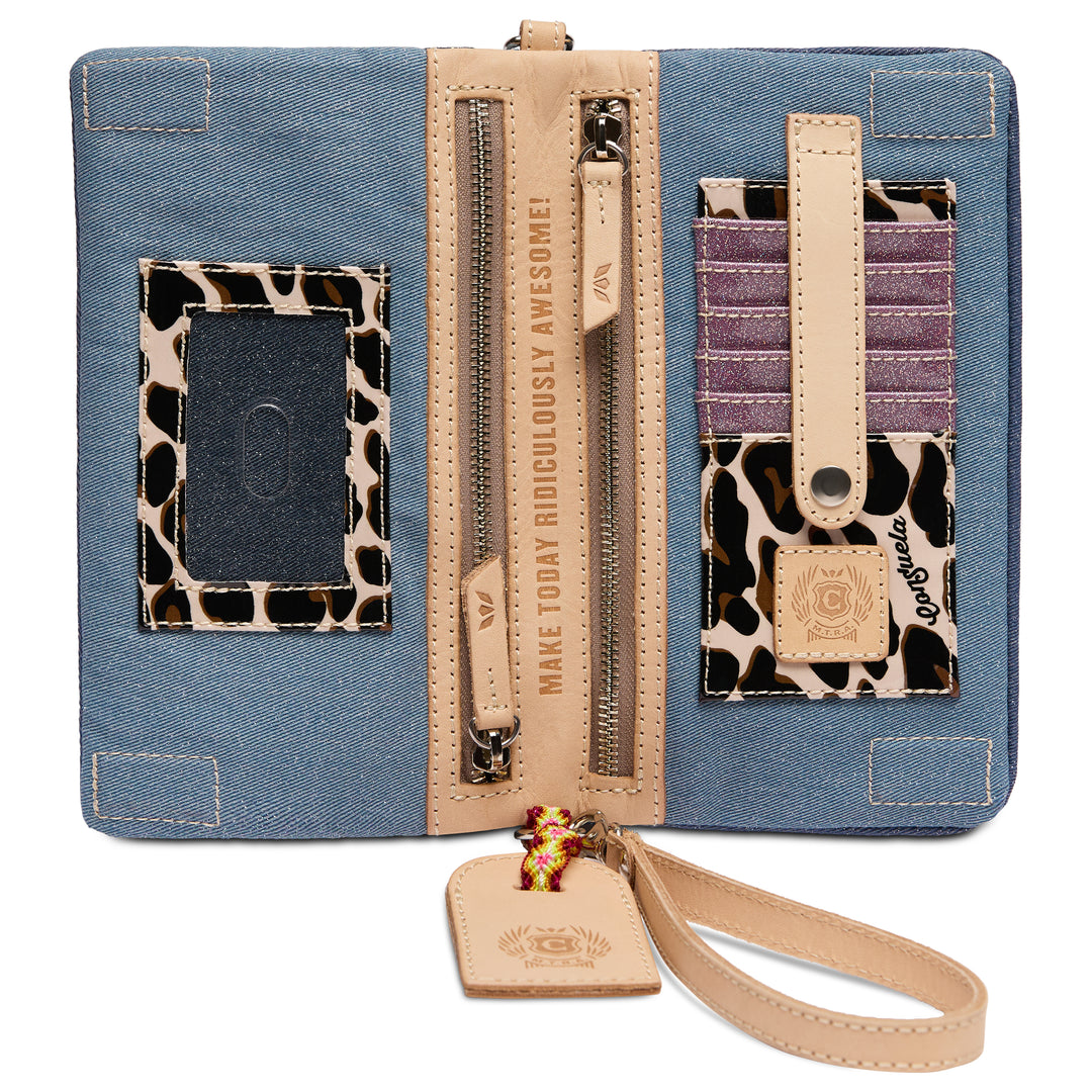Consuela Royal Uptown Crossbody colorful adjustable strap and hardware close-up