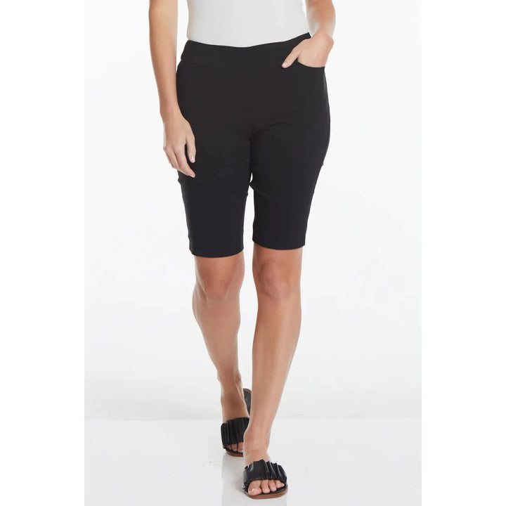 Pull On Black Walking Shorts With Pockets