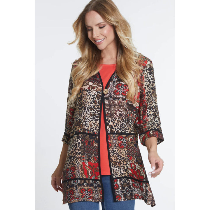 Camon 3/4 Slv Multi-Panel Multi 1 Bttn Jacket