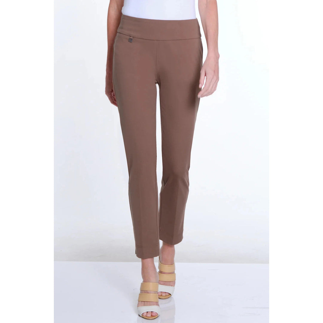 Pull-On Solid Ease-y-Fit Knit Ankle Pant - Truffle
