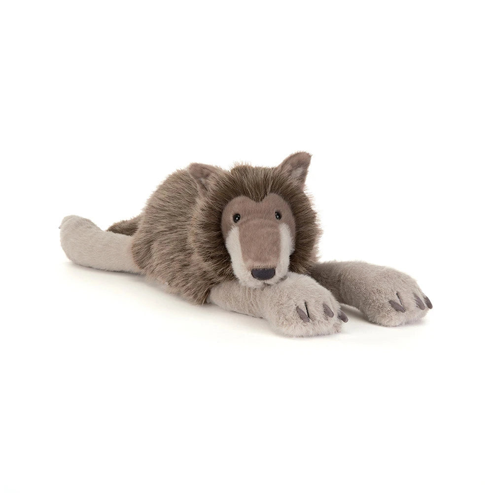 Jellycat Ulrich Wolf plush — a soft, silvery-grey wolf with a gentle face and shaded fur.