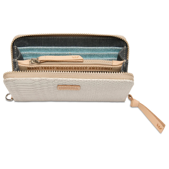 Consuela Thunderbird Essential Wallet - Reptile Textured Slim Zip Wallet