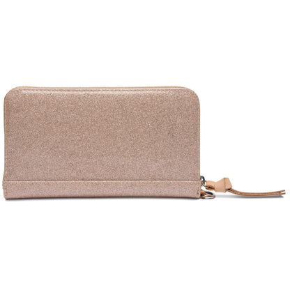 Consuela Emery Essential Wallet - Champagne Glitter Slim Zip Wallet