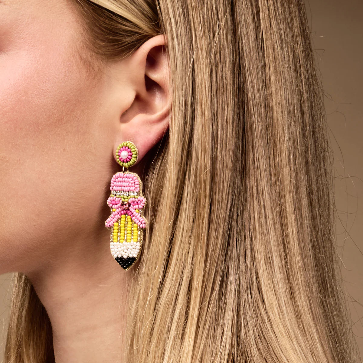 The Darling Effect Beaded Earrings - Pencil Me In