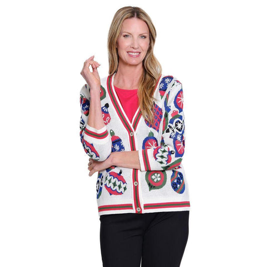 Holiday Cheer Ornament Cardigan by Multiples
