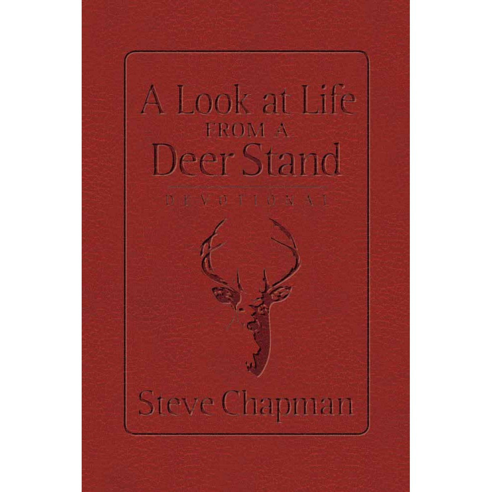 Front cover of the "A Look at Life from a Deer Stand Devotional" by Steve Chapman, featuring a brown Milano Softone suede-like finish with a debossed deer design.

