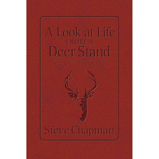 Front cover of the "A Look at Life from a Deer Stand Devotional" by Steve Chapman, featuring a brown Milano Softone suede-like finish with a debossed deer design.

