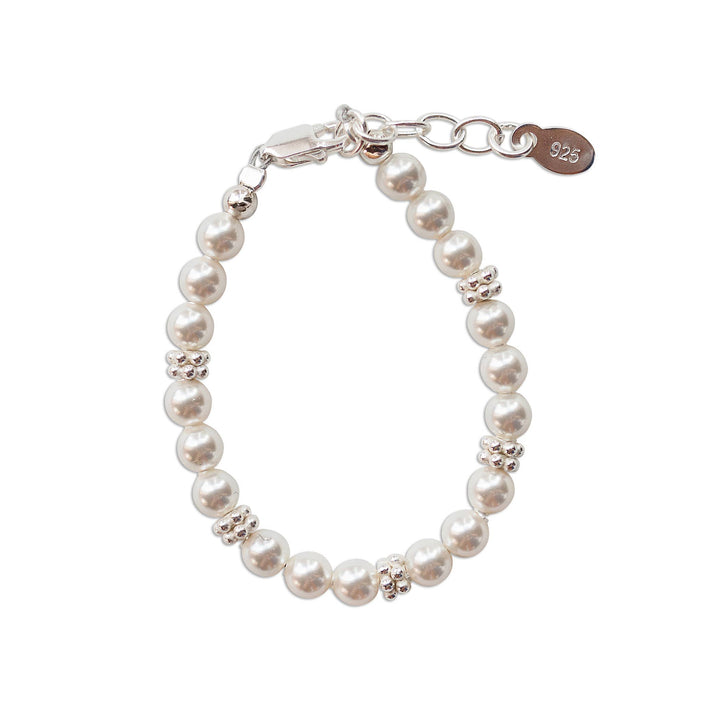 Girls Sterling Silver Pearl Baby Bracelet Kid&