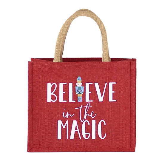 Believe in the Magic Gift Tote   Red/White/Multi   12x10x8