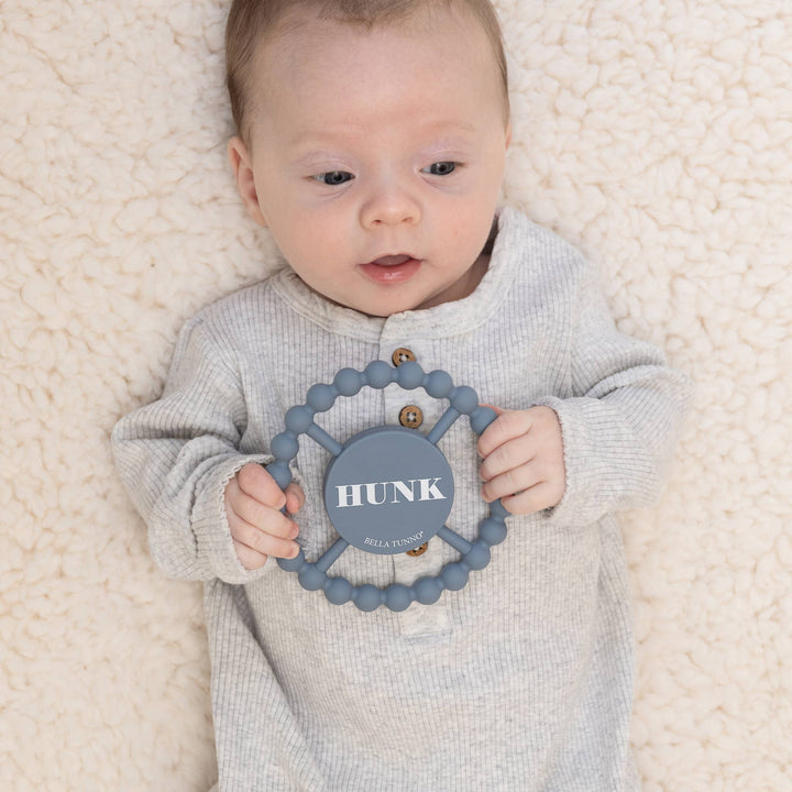 Bella Tunno Hunk Happy Teether — Silicone Beaded Baby Teether