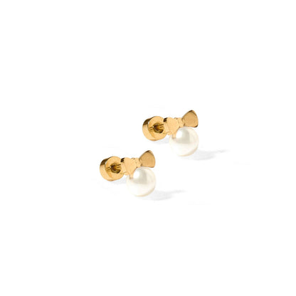 Screwback Stud Earrings - Heidi Pearl Bow