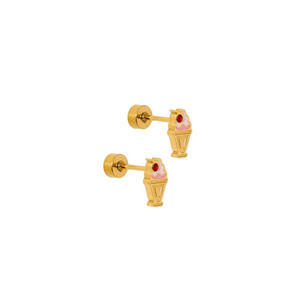 Screwback Stud Earrings - Milkshake
